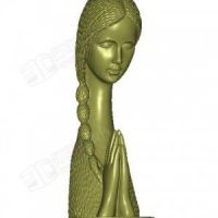 206祷告的女孩 人物写真模型 雕像 stl